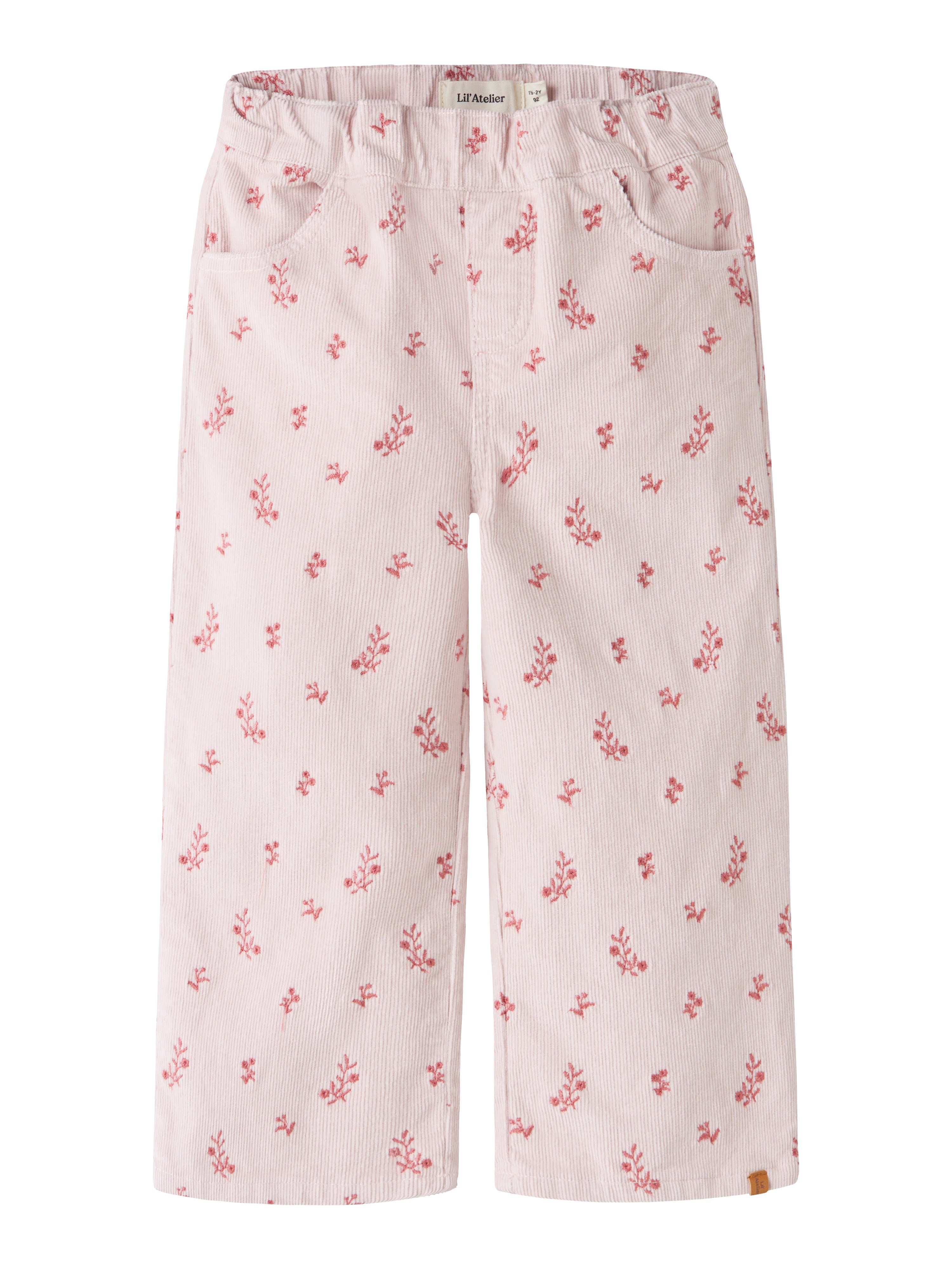 Lil Atelier Nelly - Cord Wide Pant - Hushed Violet / Flower Emb. (Kopi)