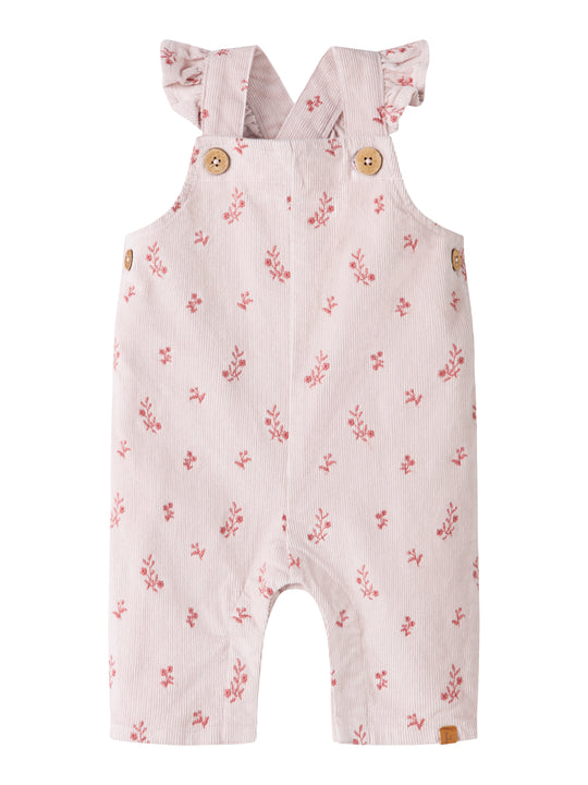 Lil Atelier Nelly - Cord Loose Overall - Hushed Violet / Flower Emb.