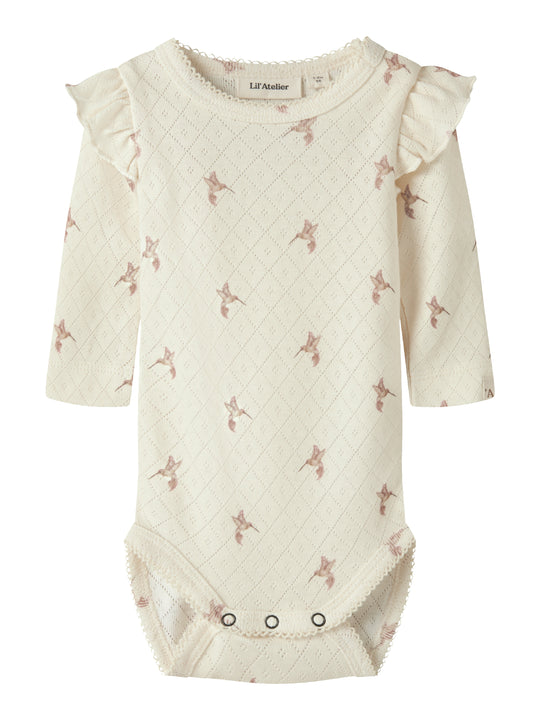 Lil Atelier Rachello - Tyl LS Slim Body - Turtledove / Bird
