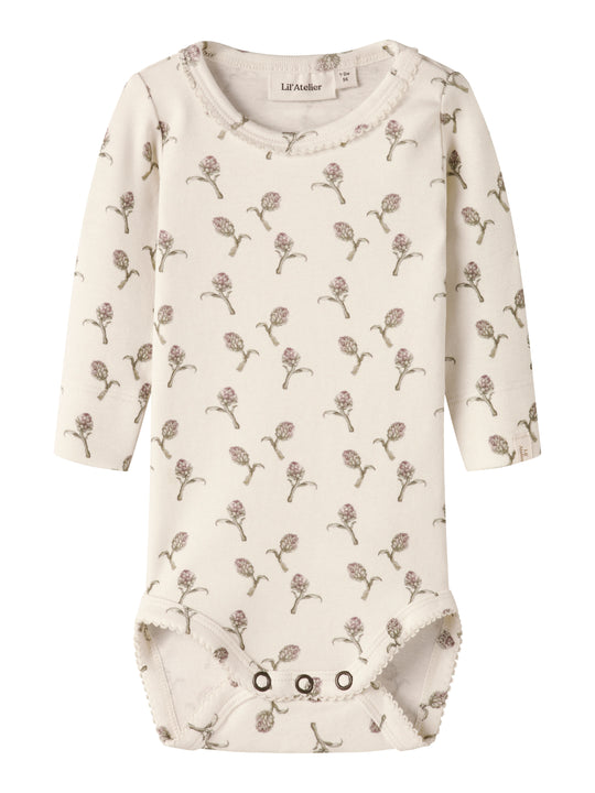 Lil Atelier Gayo - Sig LS Slim Body - Turtledove / Artichoke
