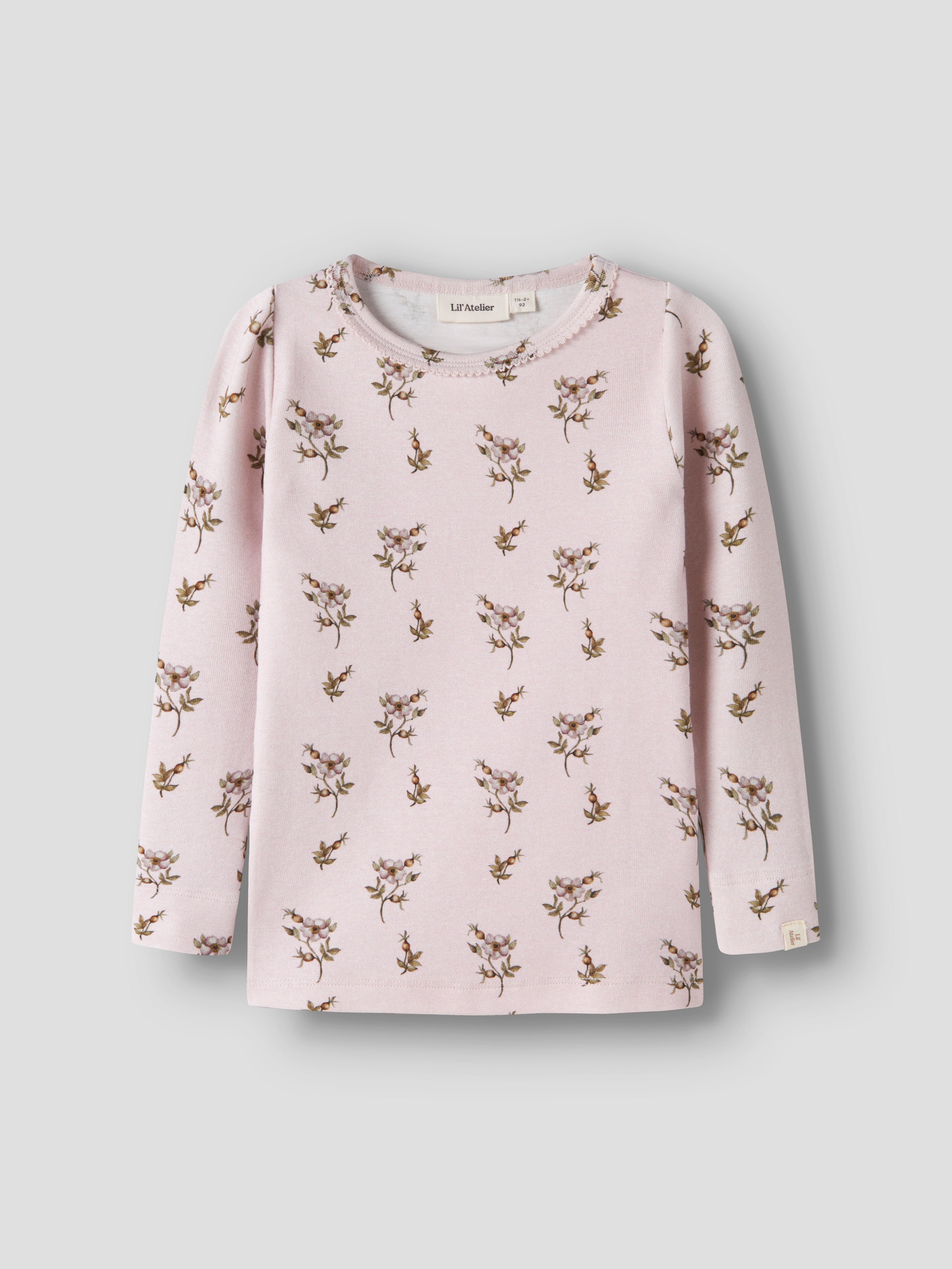 Lil Atelier - Gayo Sig LS Slim Top - Hushed Violet / Apple Rose