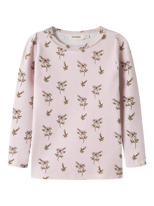 Lil Atelier - Gayo Sig LS Slim Top - Hushed Violet / Apple Rose