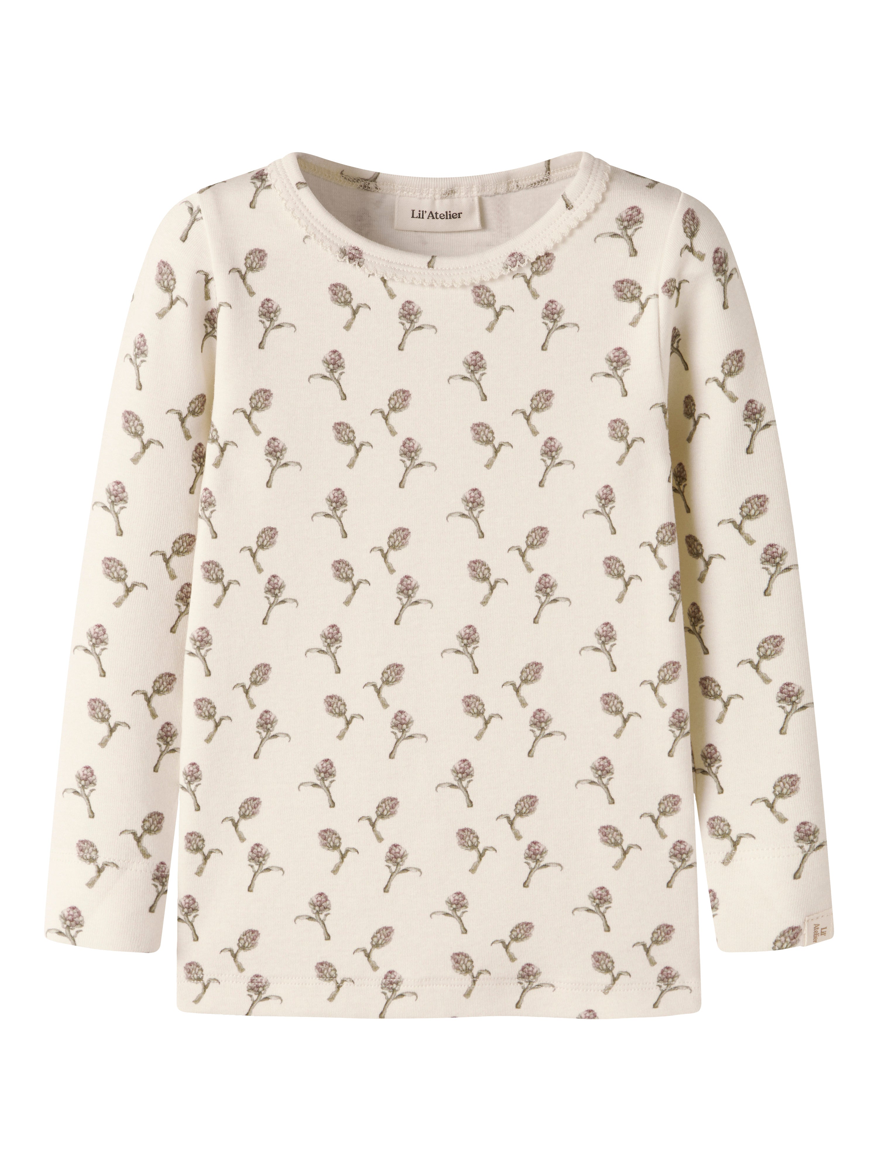 Lil Atelier Gayo - Sig LS Slim Top - Turtledove / Artichoke