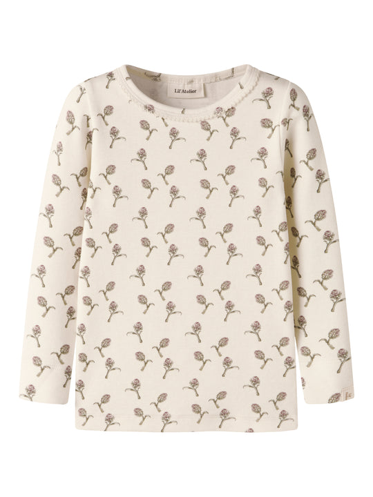 Lil Atelier Gayo - Sig LS Slim Top - Turtledove / Artichoke