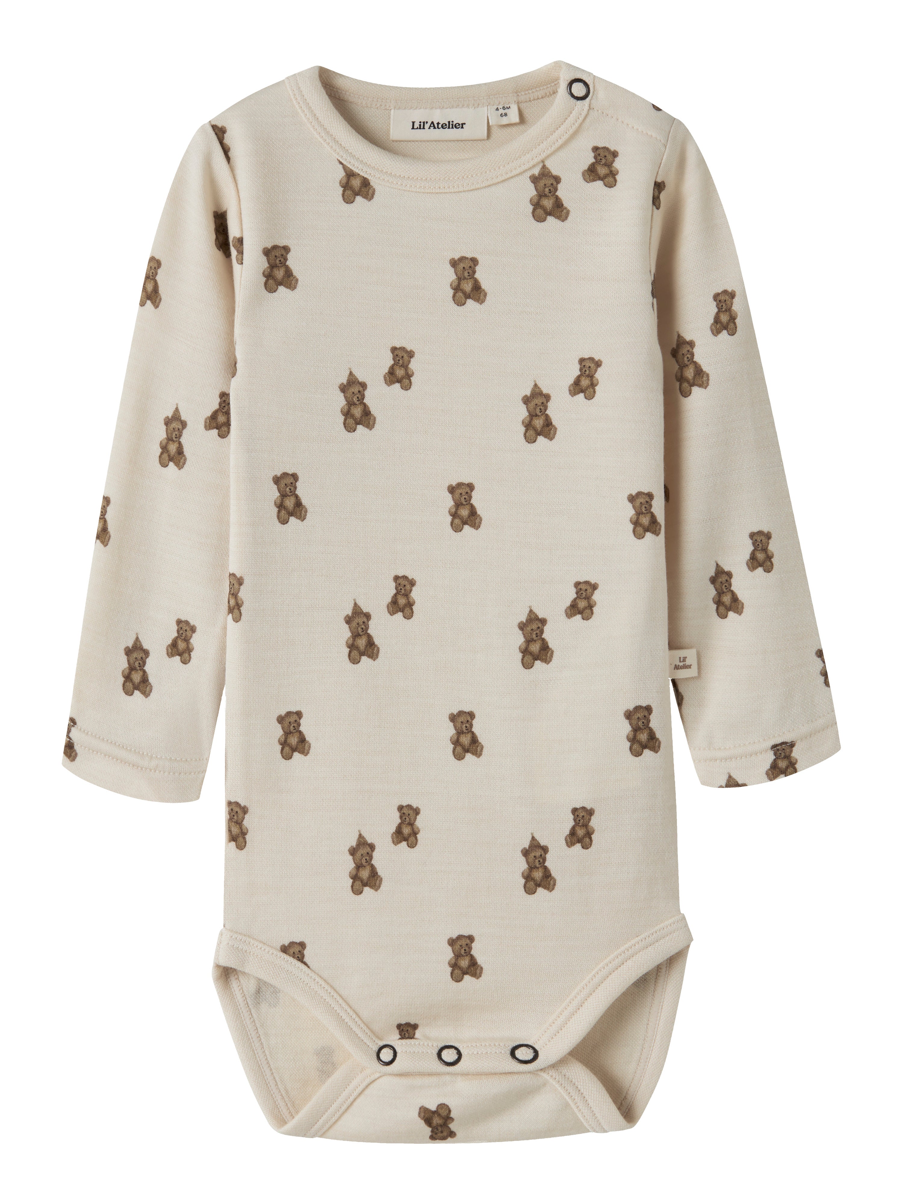 Lil Atelier Nilo - Nun Wool LS Slim Body - Turtledove/Teddy Bear