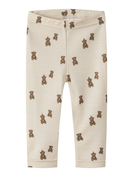 Lil Atelier Nilo - Nun Wool Slim Leggings - Turtledove/Teddy Bear