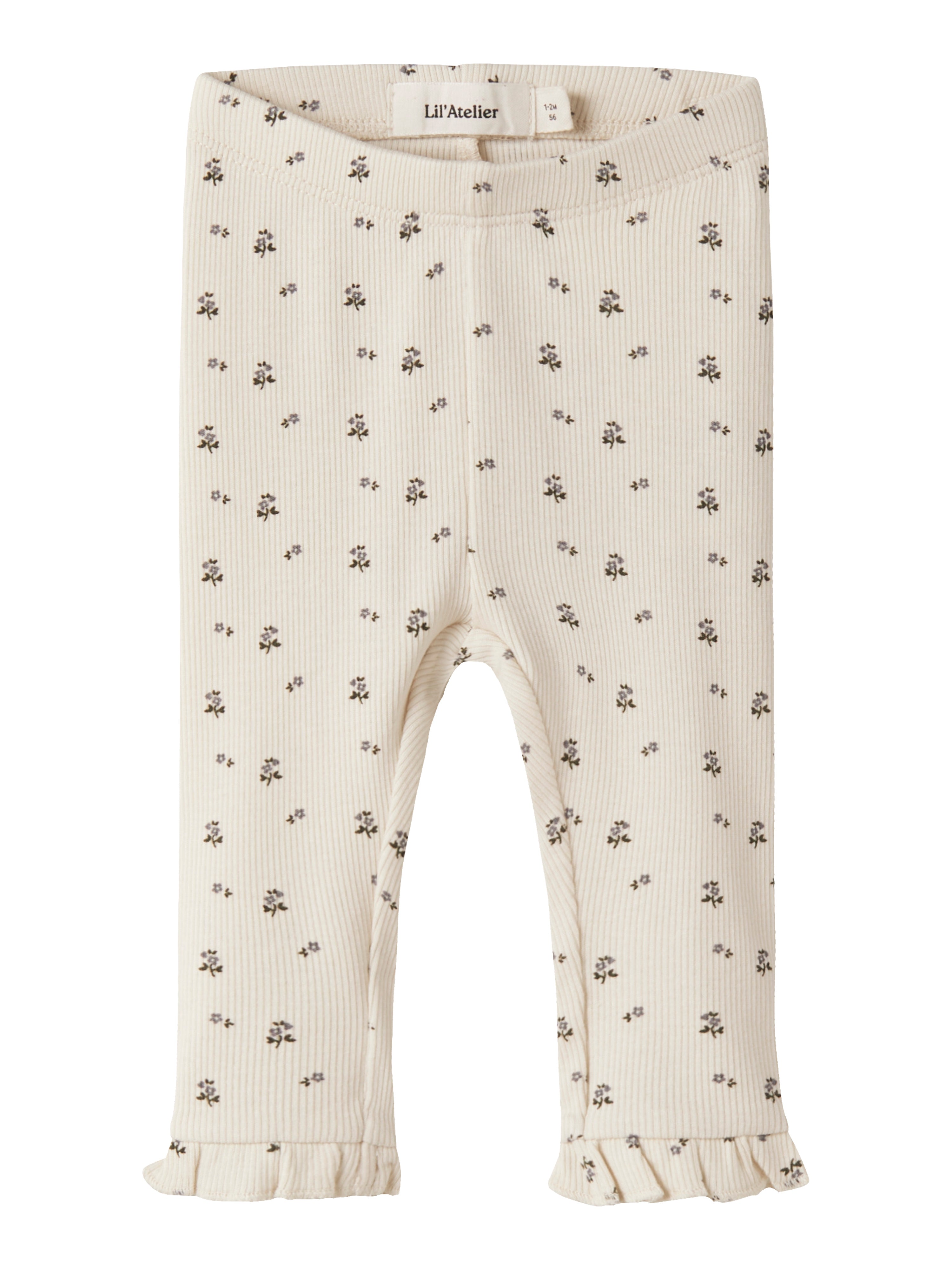 Lil Atelier Lago - Mer Slim Leggings - Turtledove/Blue Flower