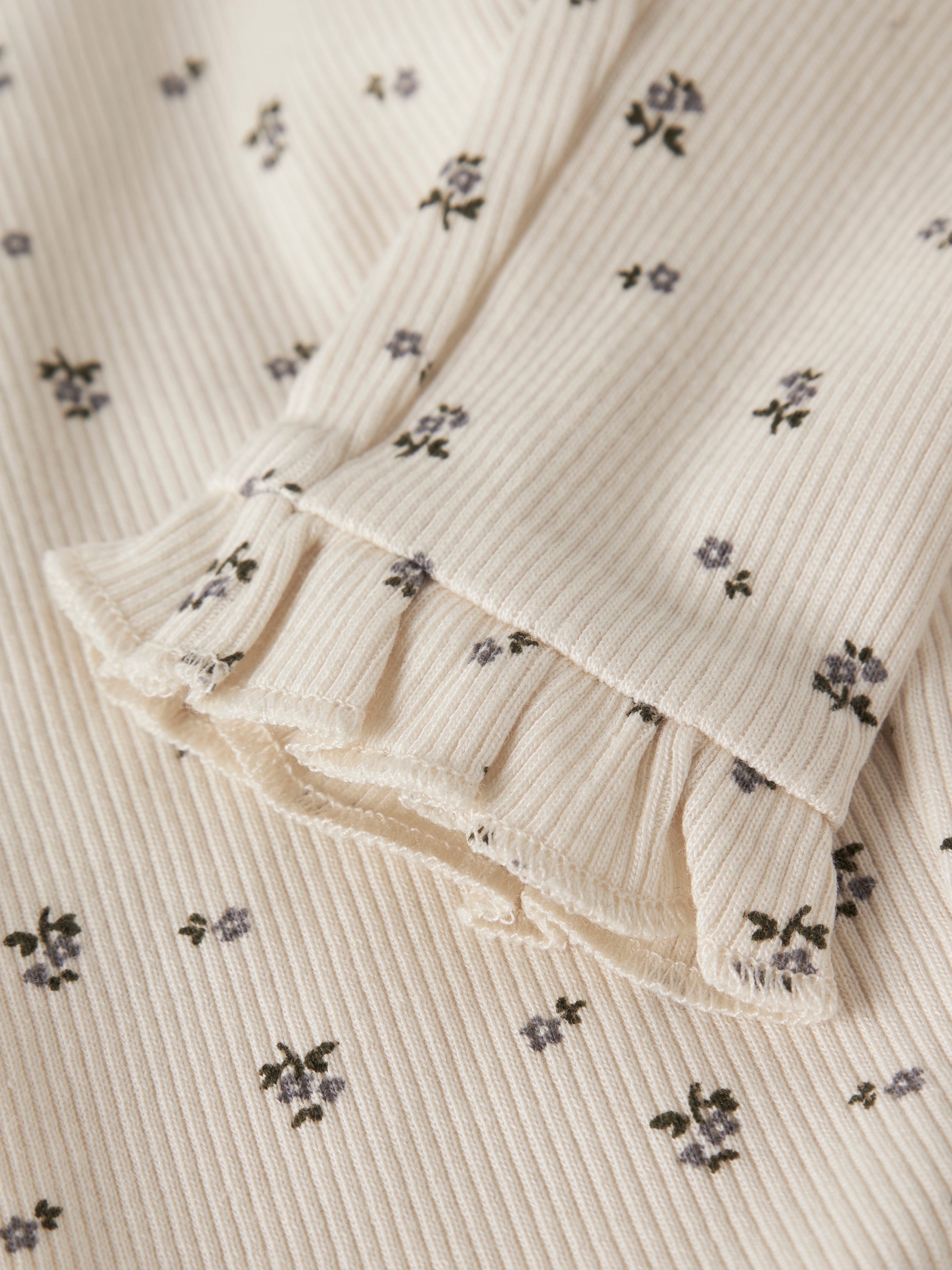 Lil Atelier Lago - Mer Slim Leggings - Turtledove/Blue Flower