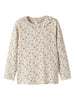 Lil Atelier Lago - Mai LS Slim Top - Turtledove/Rose Flower