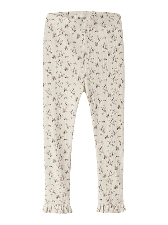Lil Atelier Lago - Mer Slim Leggings - Turtledove/Rose Flower