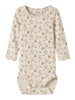 Lil Atelier Lago - Mau LS Slim Body - Turtledove/Rose Flower