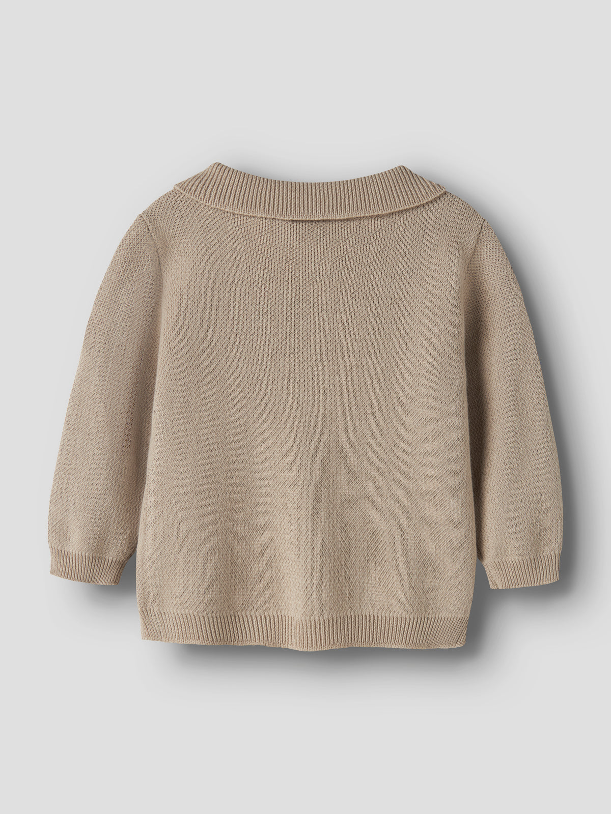 Lil Atelier Ronan - LS Knit Polo Cardigan - White Pepper