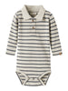 Lil Atelier Limia - LS Polo Body - Turtledove/Poppy Seed