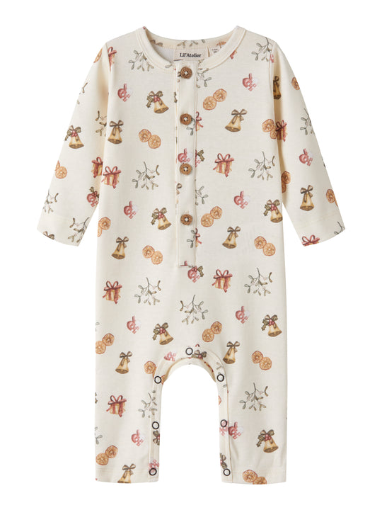 Lil Atelier Layo - Gip LS Slim Suit - Turtledove / Old Christmas