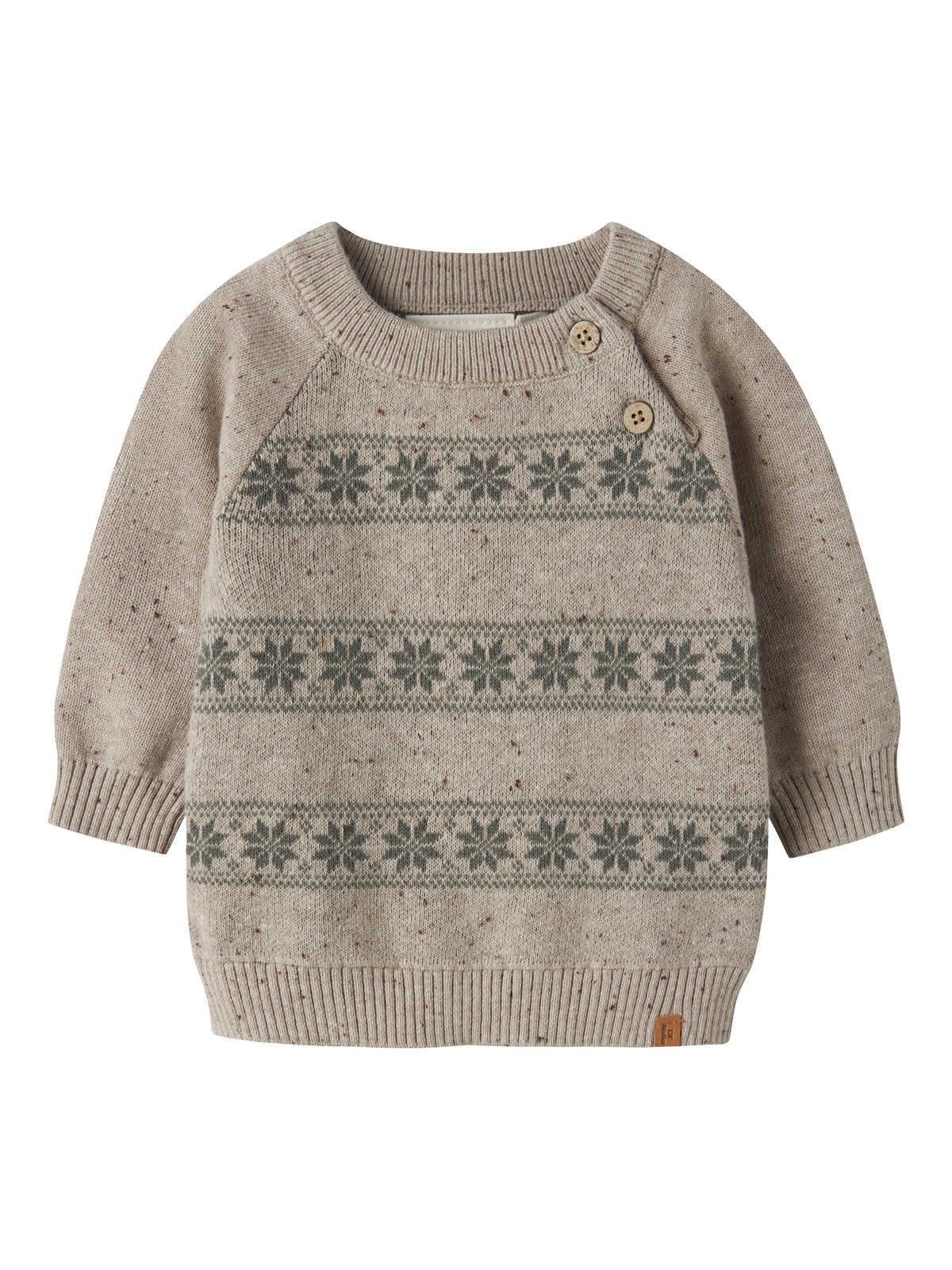 Lil Atelier Galto Rob - LS Knit - Oxford Tan / Mulled Basil