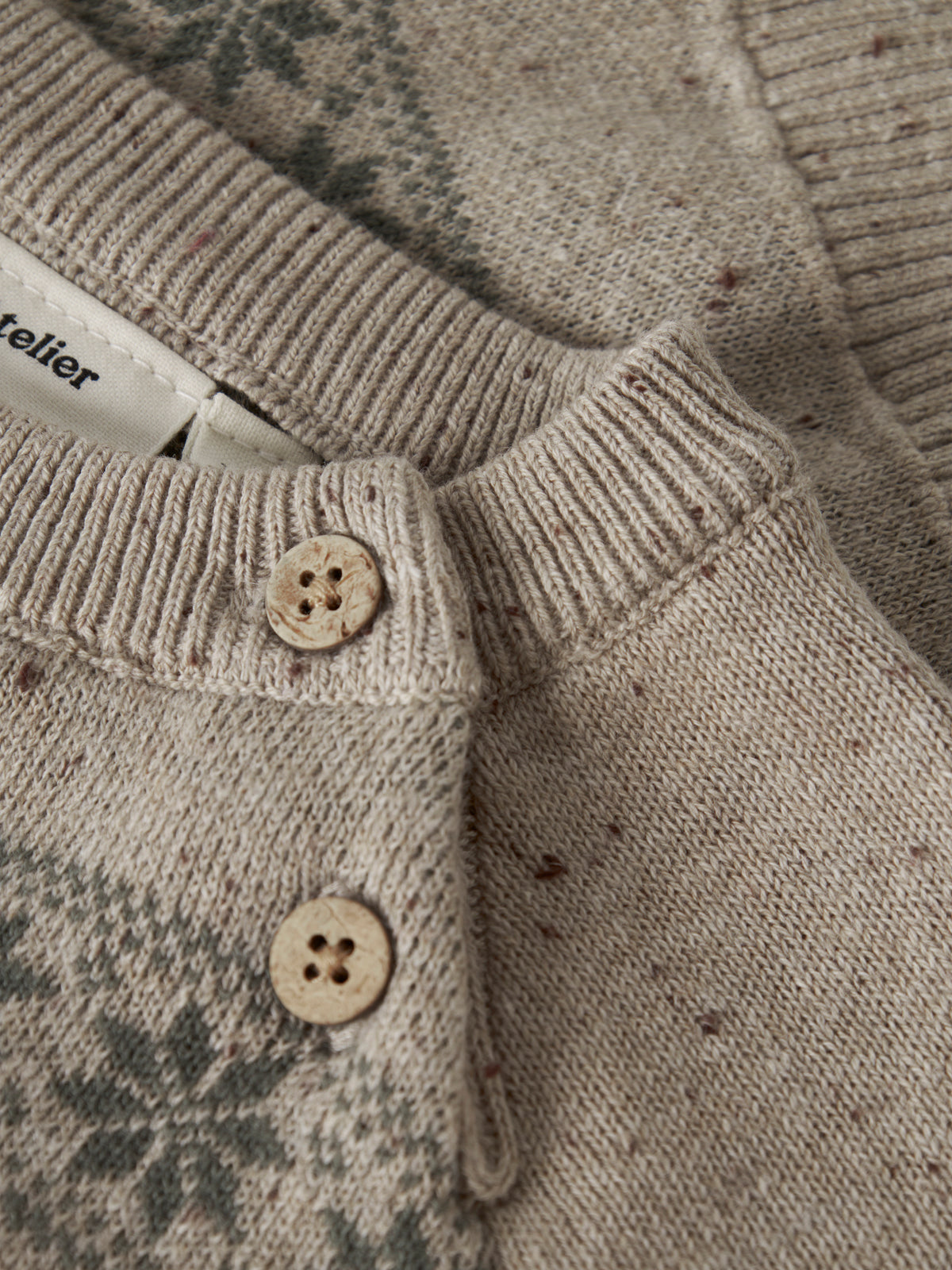Lil Atelier Galto Rob - LS Knit - Oxford Tan / Mulled Basil
