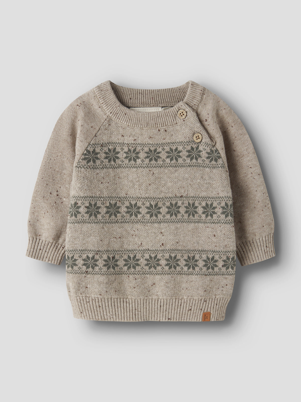 Lil Atelier Galto Rob - LS Knit - Oxford Tan / Mulled Basil