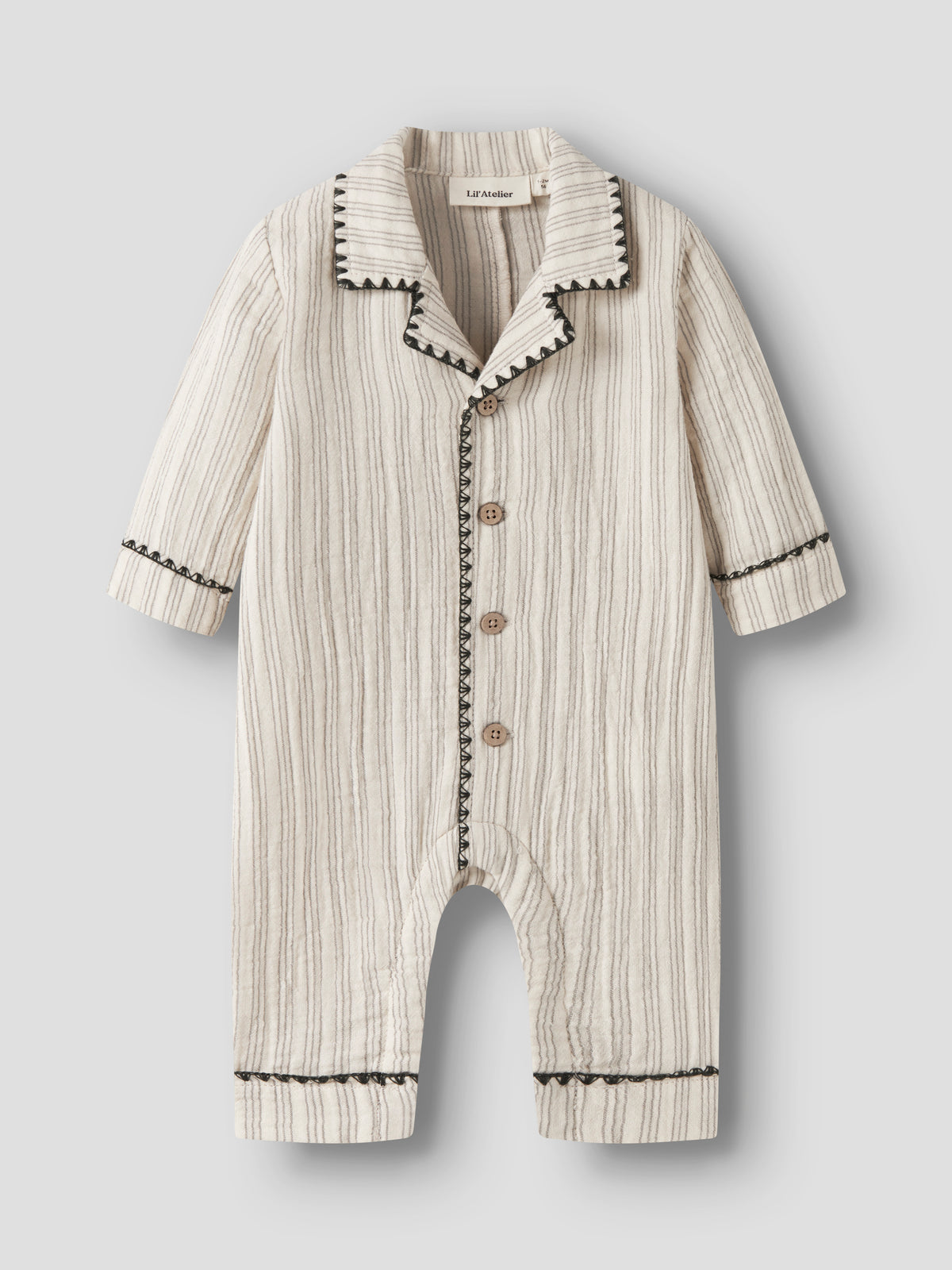 Lil Atelier Sage - Nun Loose Night Suit - Turtledove / Mulled Basil