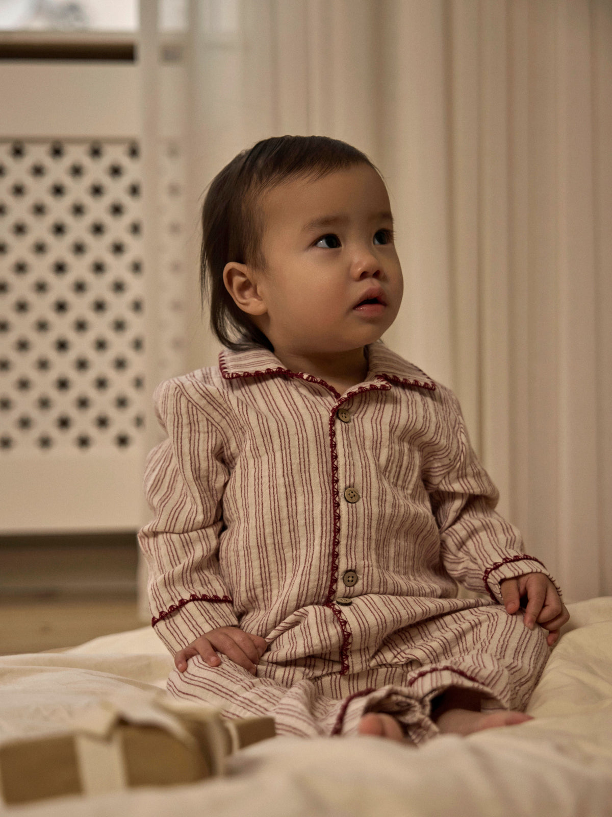 Lil Atelier Sage - Nun Loose Night Suit - Turtledove / Biking Red