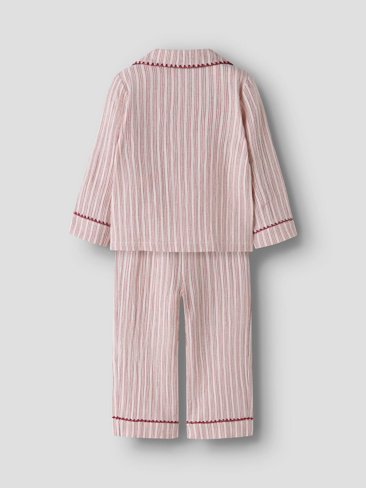 Lil Atelier Sage - Nun Pyjamas Set - Turtledove / Biking Red