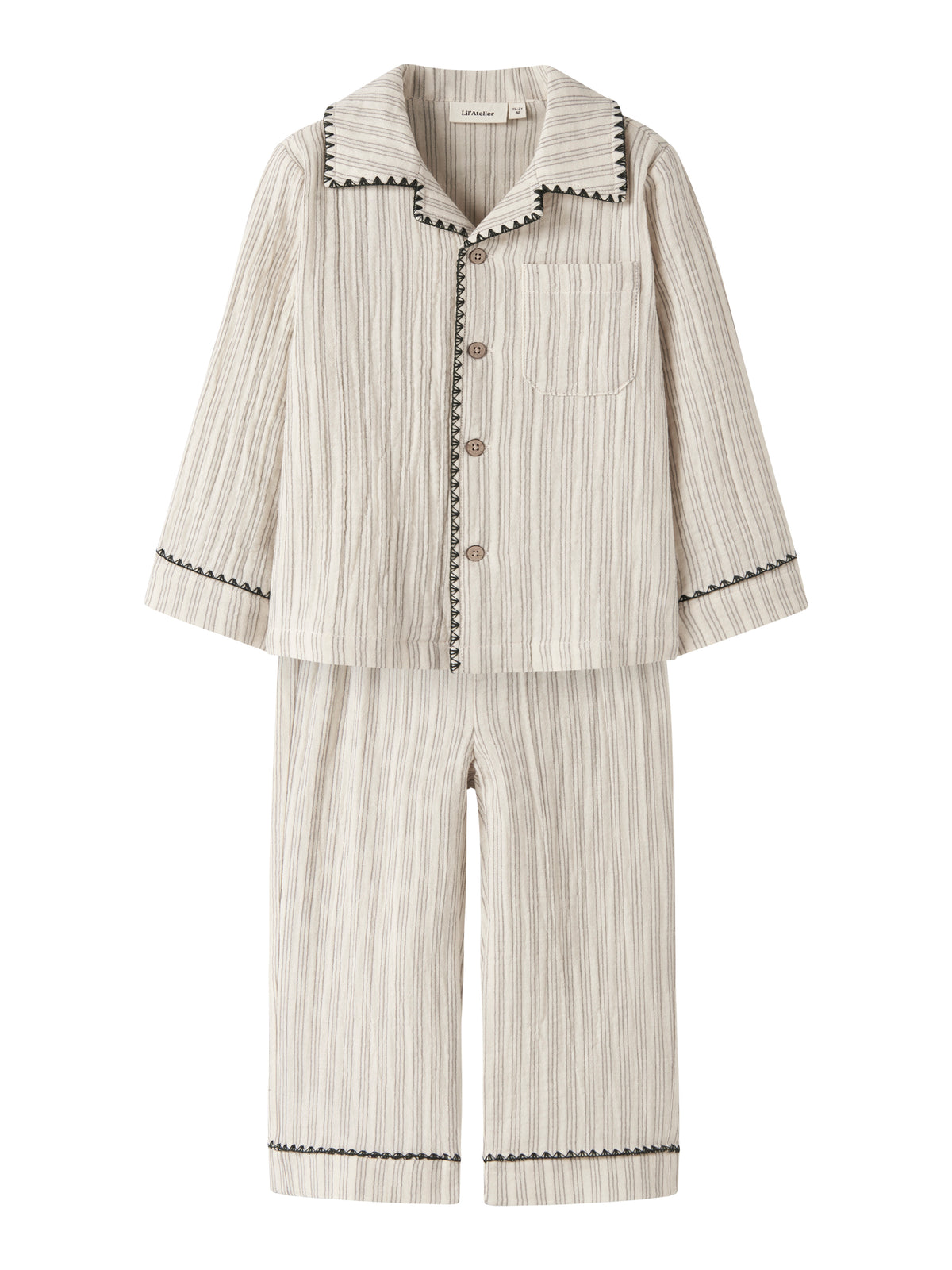 Lil Atelier Sage - Nun Pyjamas Set - Turtledove / Mulled Basil