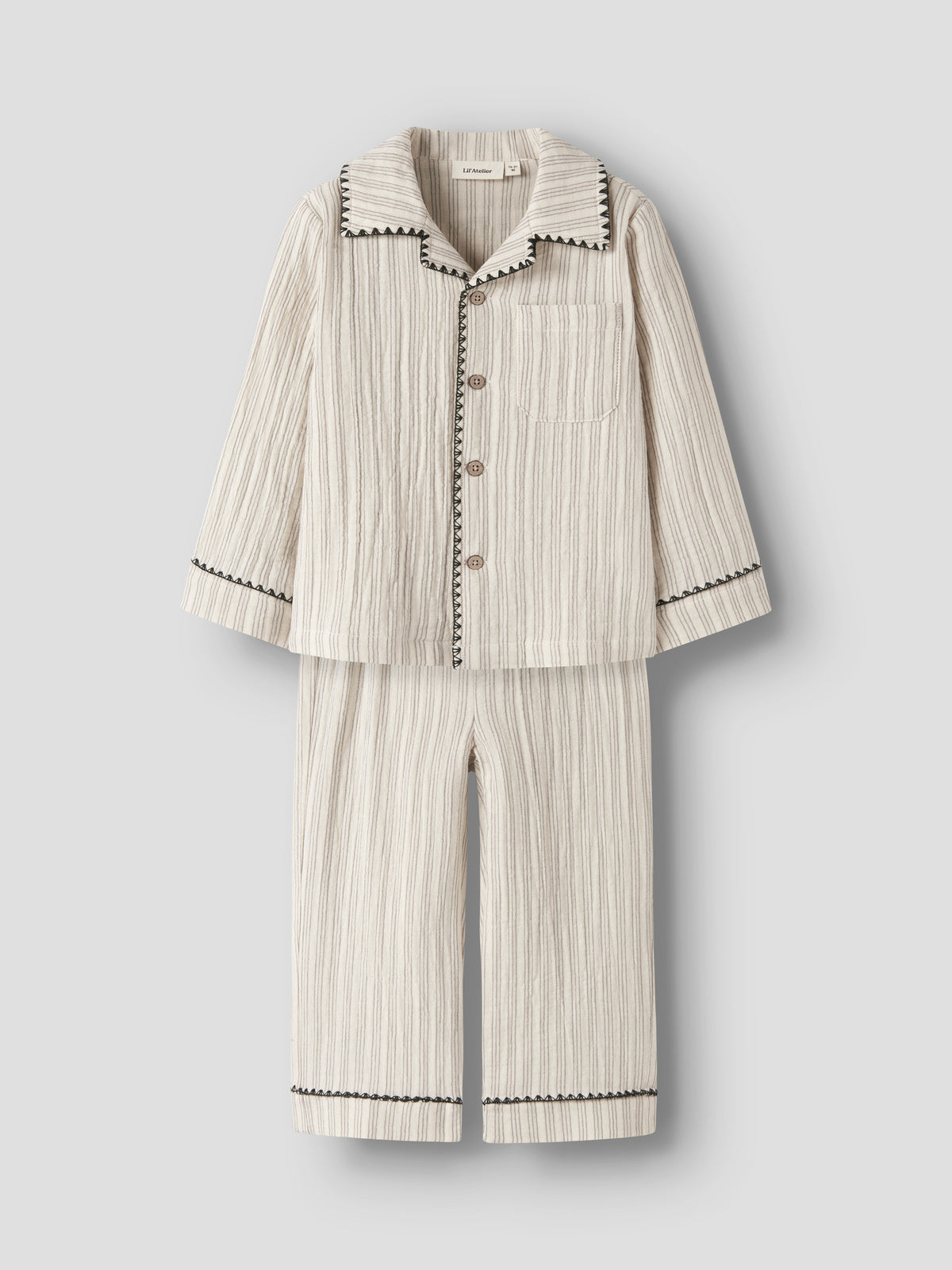 Lil Atelier Sage - Nun Pyjamas Set - Turtledove / Mulled Basil