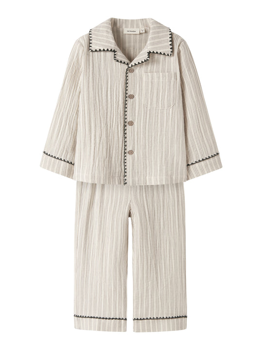 Lil Atelier Sage - Nun Pyjamas Set - Turtledove / Mulled Basil