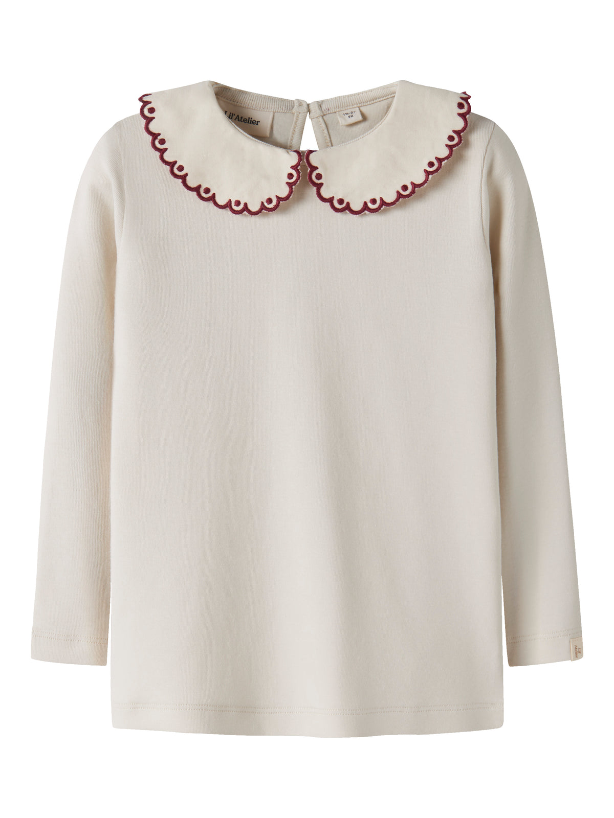 Lil Atelier Fundo - Lia LS Slim Top - Turtledove / Biking Red