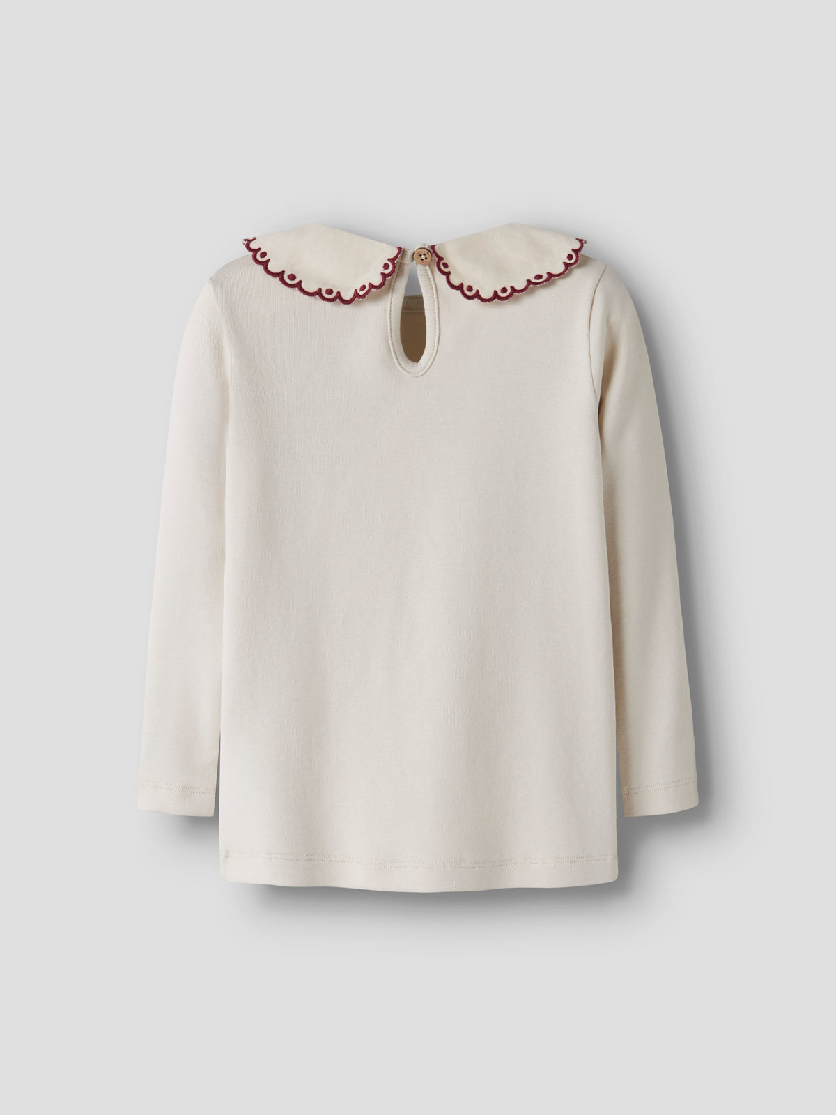 Lil Atelier Fundo - Lia LS Slim Top - Turtledove / Biking Red