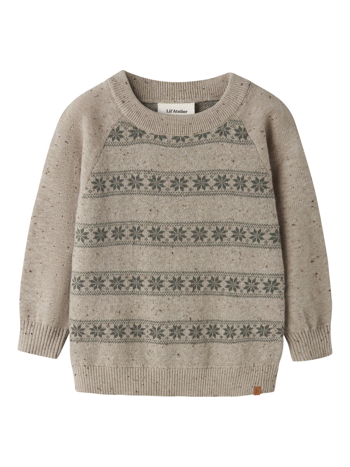 Lil Atelier Galto Rob - LS Knit - Oxford Tan / Mulled Basil