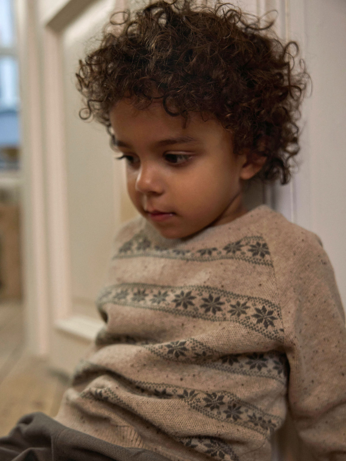 Lil Atelier Galto Rob - LS Knit - Oxford Tan / Mulled Basil