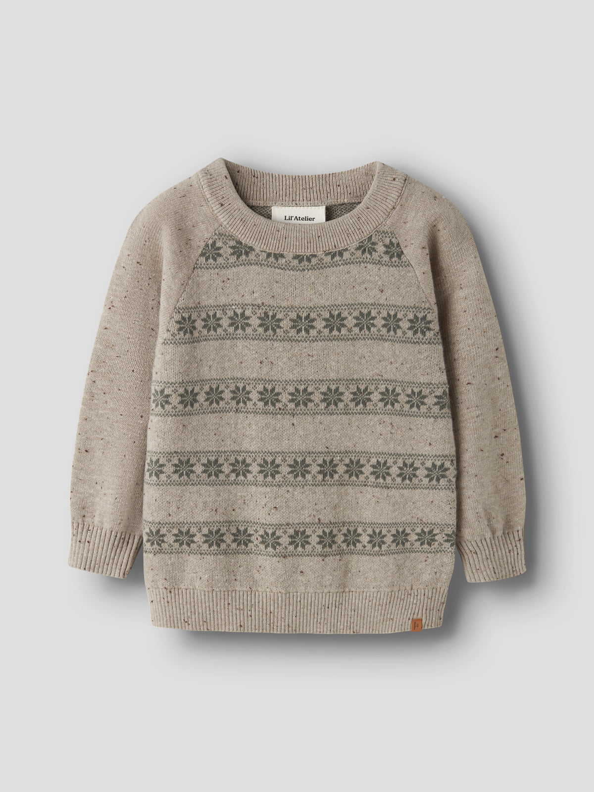 Lil Atelier Galto Rob - LS Knit - Oxford Tan / Mulled Basil
