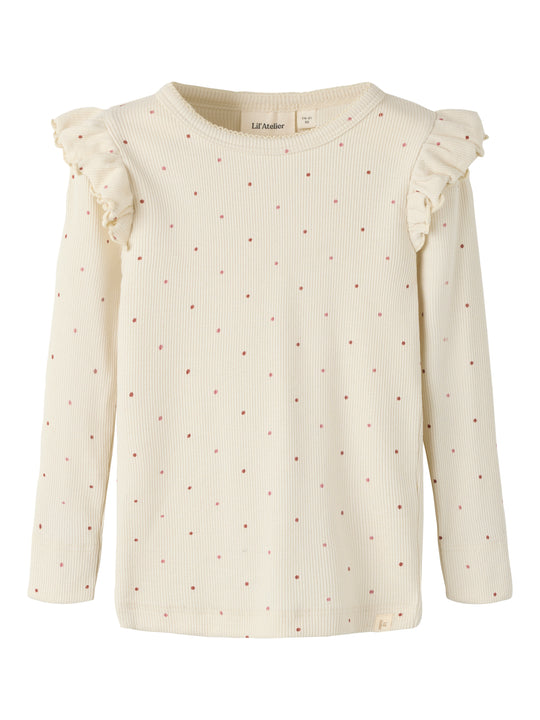 Lil Atelier - Gago Kuo LS Slim Top - Turtledove / Dot