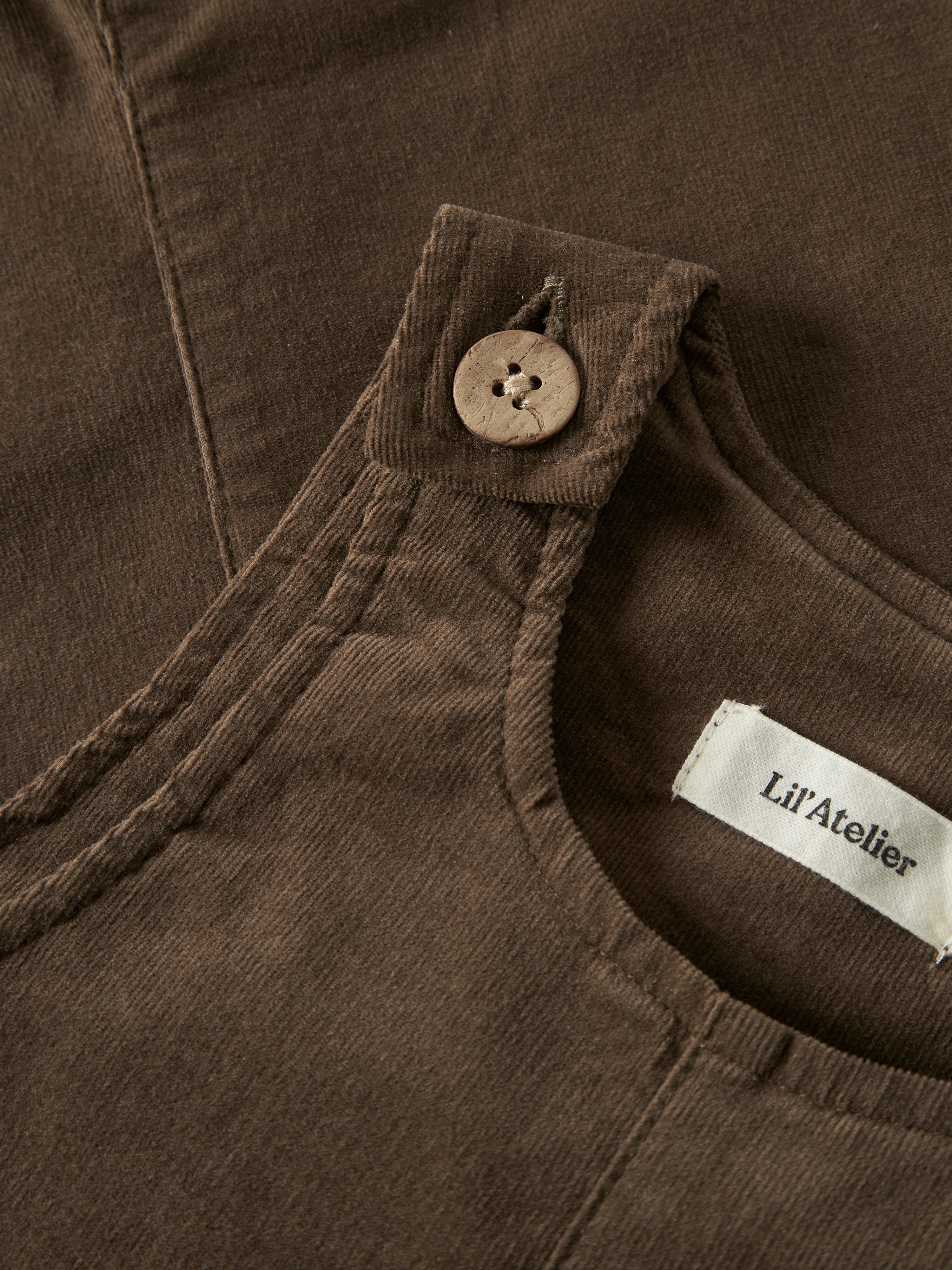 Lil Atelier Somba - Loose Cord Overall -  Teak