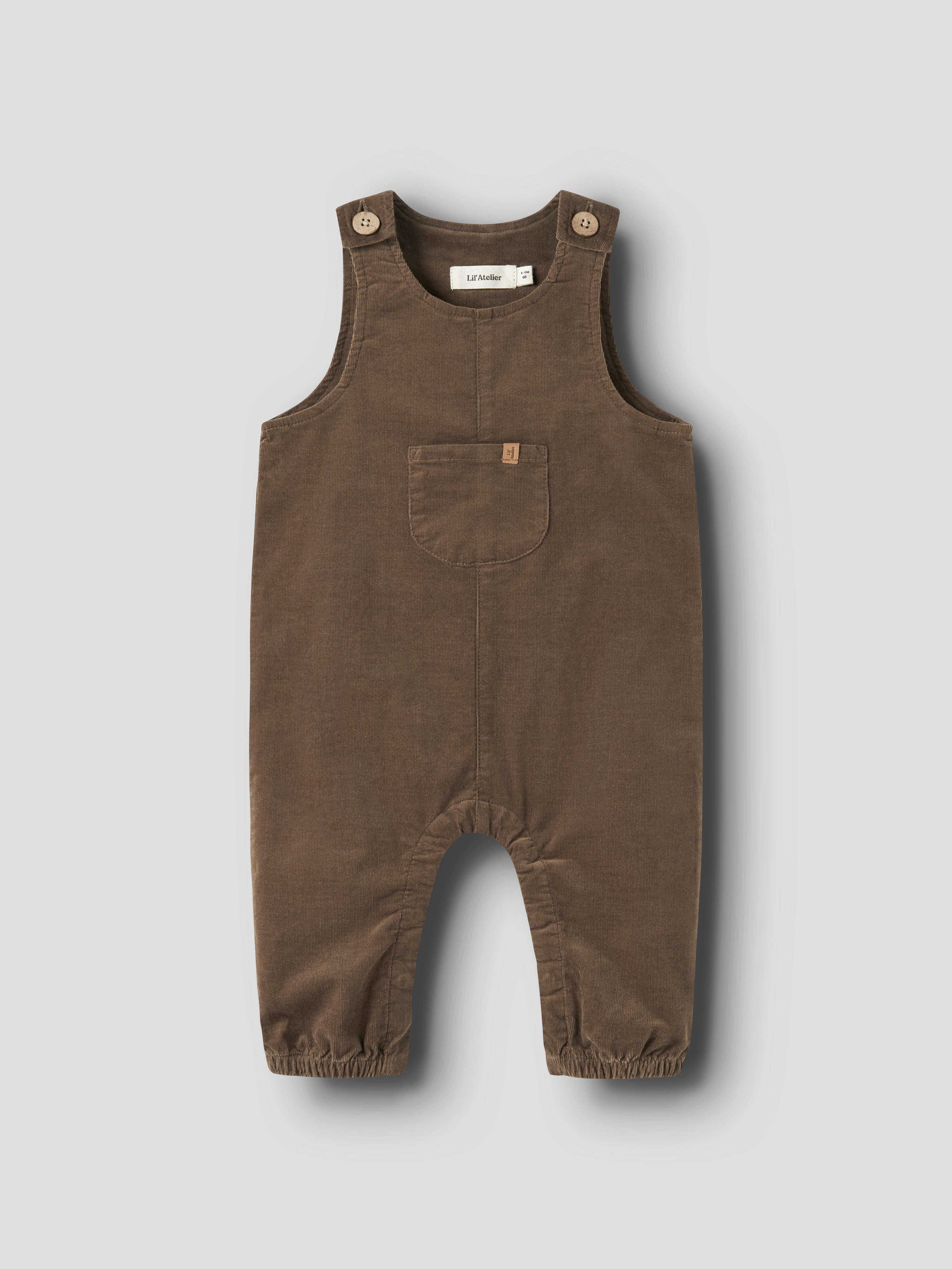 Lil Atelier Somba - Loose Cord Overall -  Teak