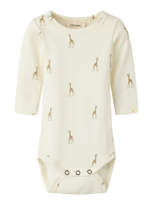 Lil Atelier Gavo - Emo LS Slim Body - Turtledove/Giraffe