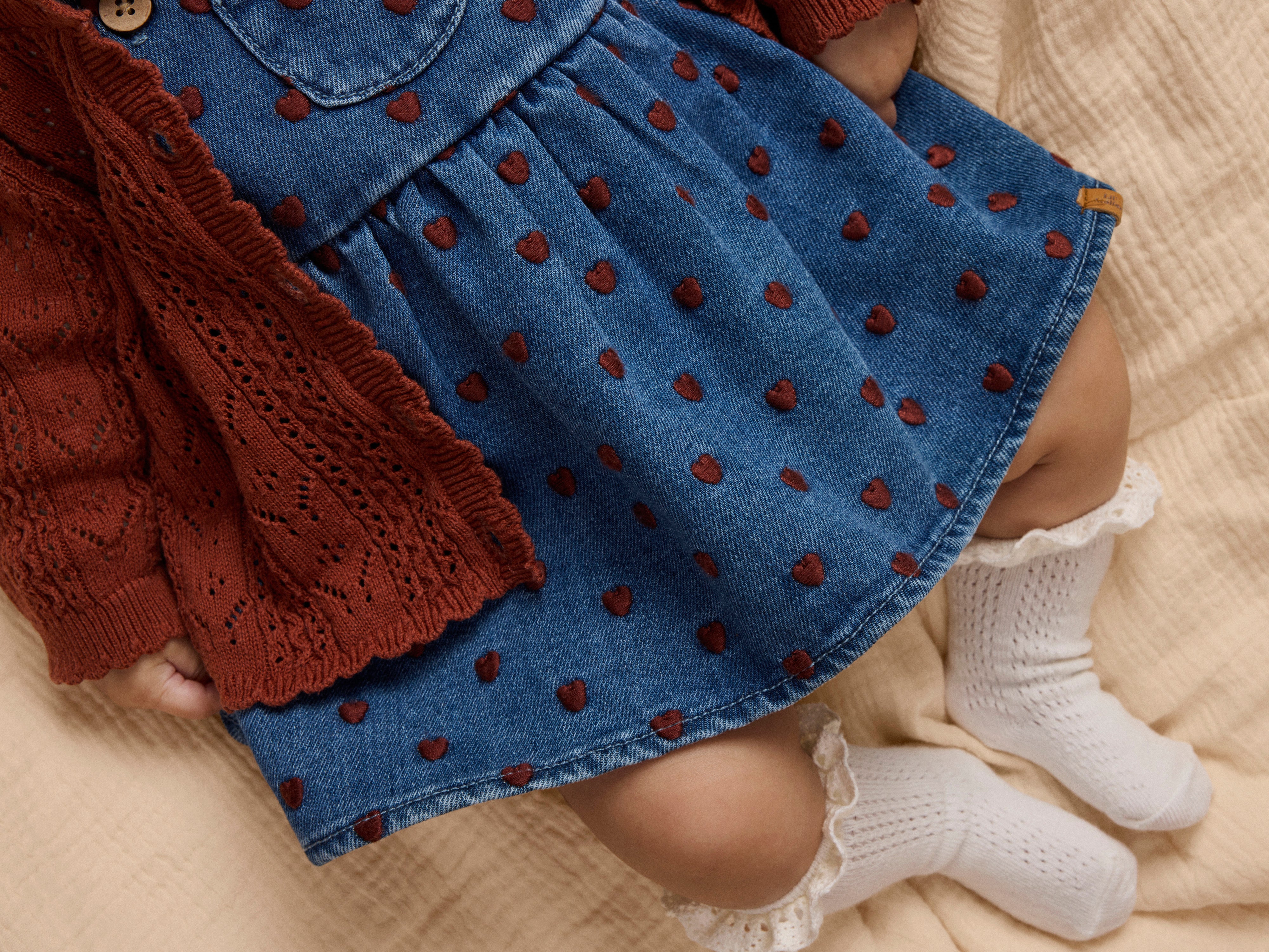 Lil Atelier Liva - Loose Denim Skirtall - Dark Blue Denim/Hearts