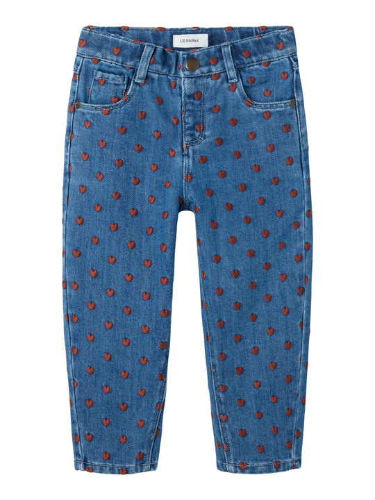 Lil Atelier Liva - Loose Jeans - Dark Blue Denim/Hearts