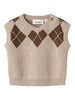 Lil Atelier Ronan - Knit Vest - White Pepper