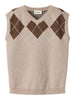 Lil Atelier Ronan - Knit Vest - White Pepper