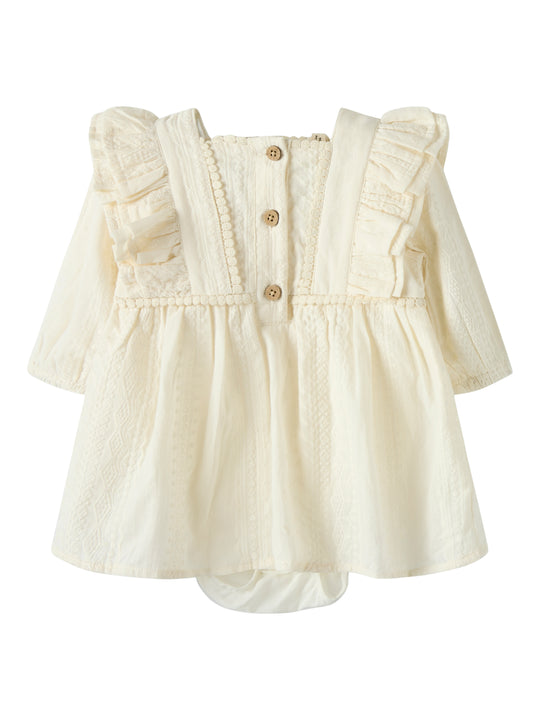 Lil Atelier Roso LS Body Dress - Turtledove