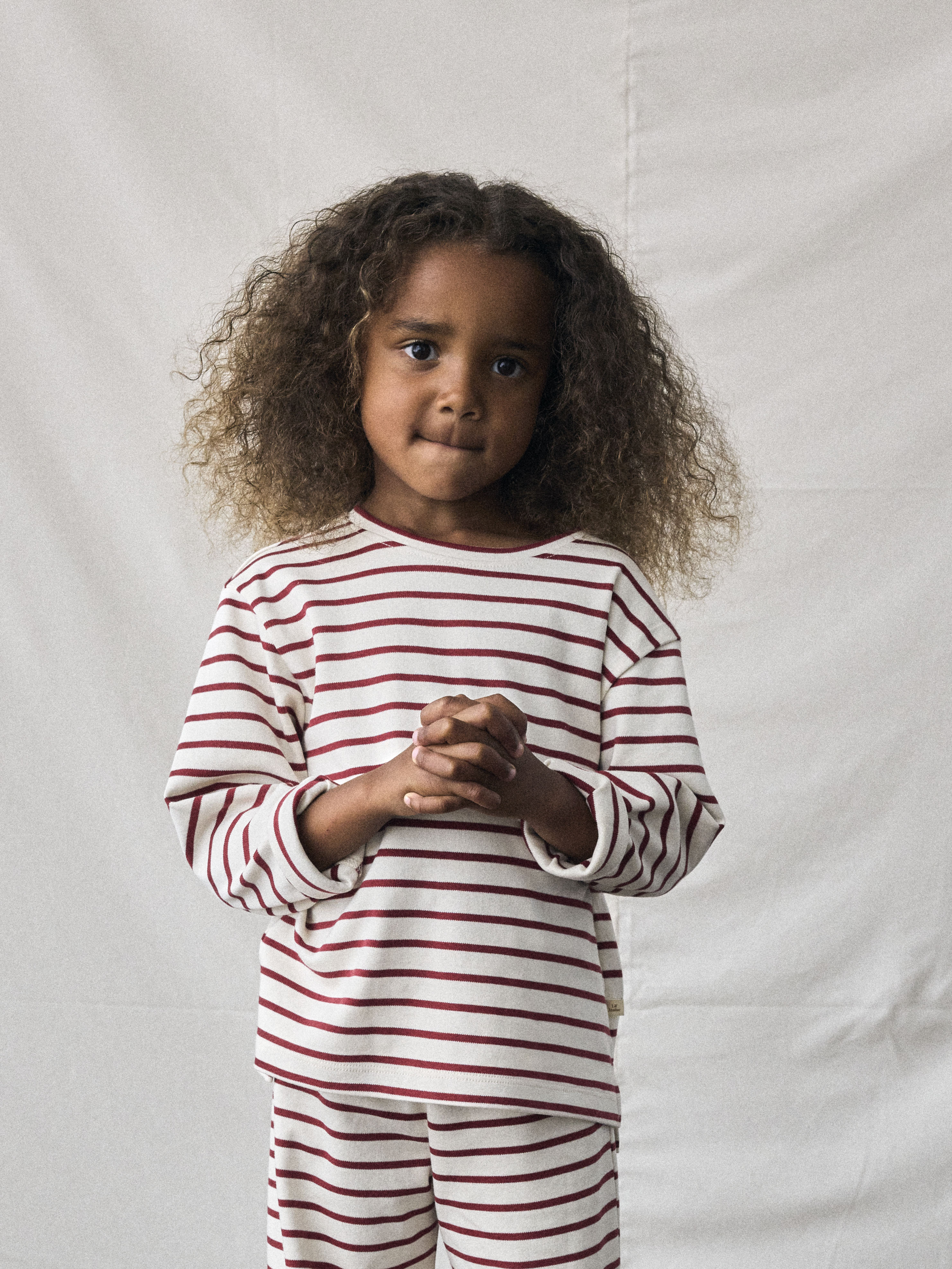 Lil Atelier Limia Loose Top - Turtledove/Red Dahlia