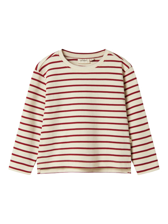 Lil Atelier Limia Loose Top - Turtledove/Red Dahlia