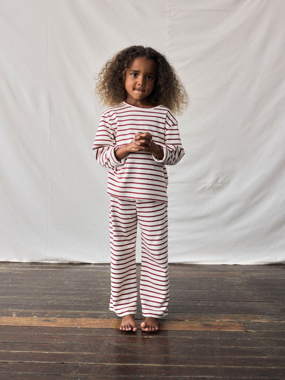 Lil Atelier Limia Wide Pants - Turtledove/Red Dahlia