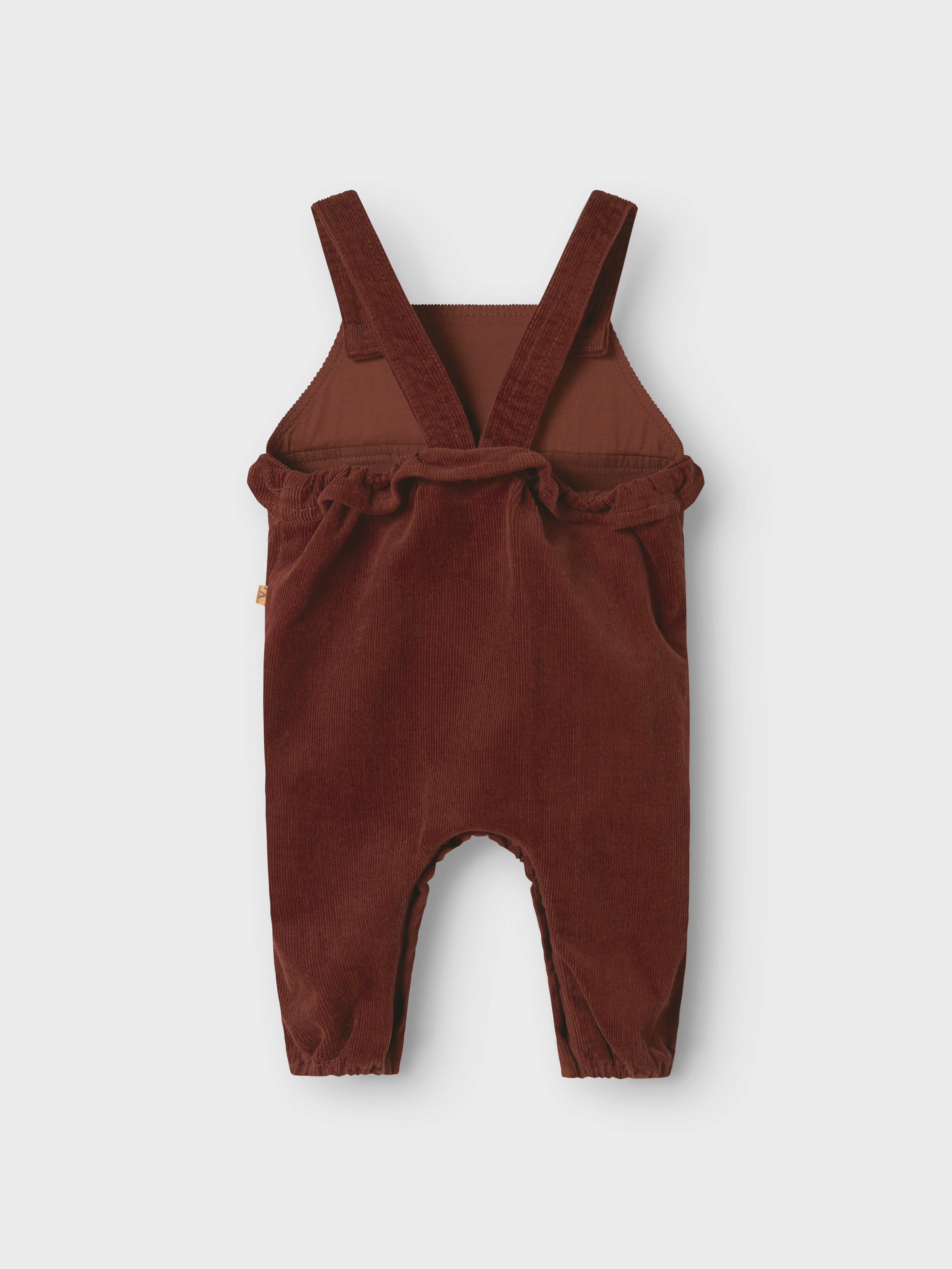 Lil Atelier Obert Cord Overall - Hot Chocolate