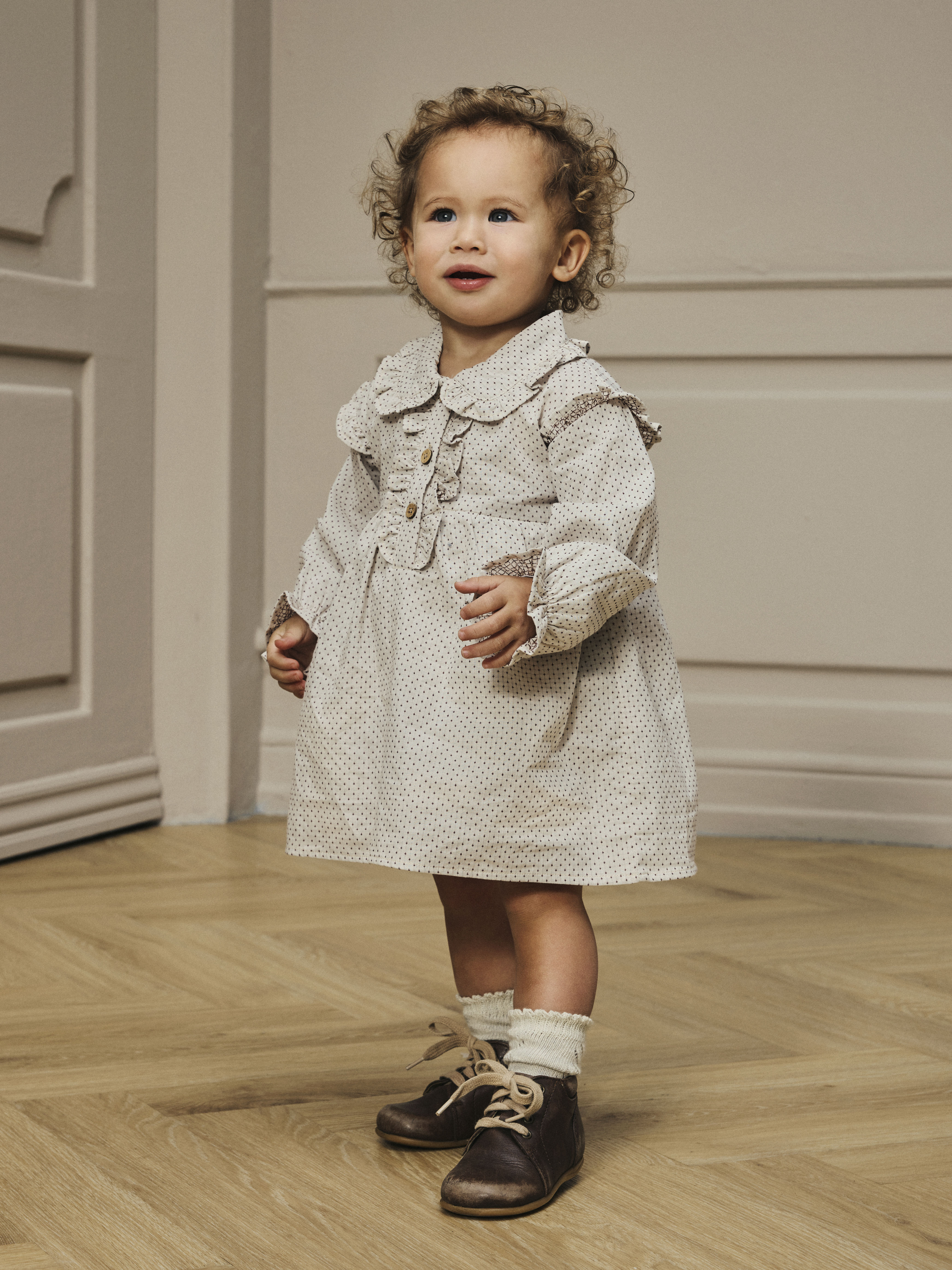 Lil Atelier Olena LS Loose Body Dress - Pastel Parchment