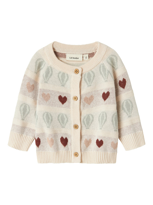 Lil Atelier Lamai Kny Knit Cardigan - Pastel Parchment