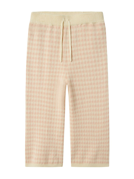 Lil Atelier Nadie Wide Knit Pants - Cameo Rose