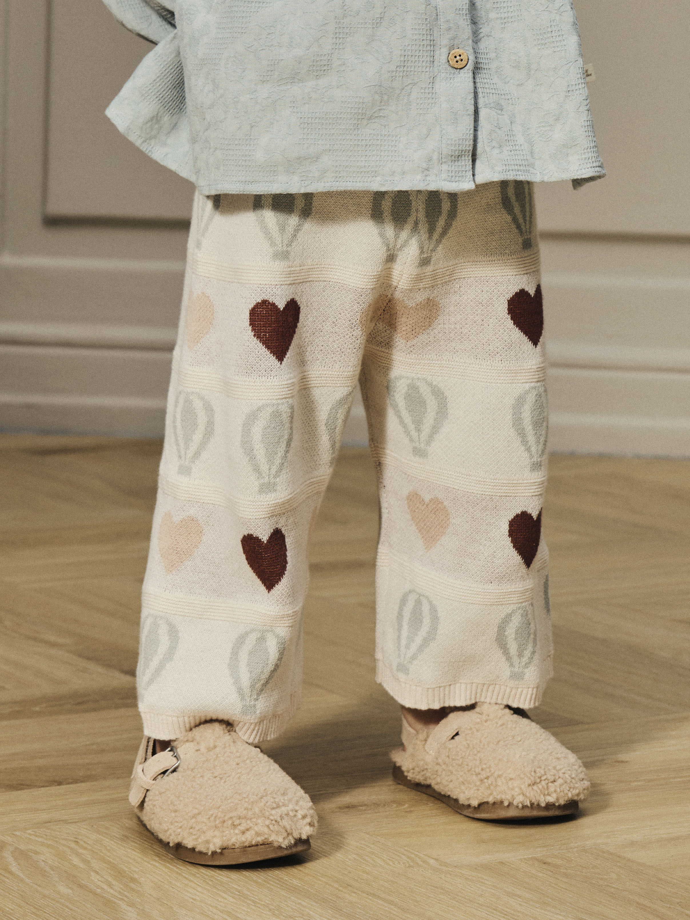 Lil Atelier Lamai Wide Knit Ancle Pants - Pastel Parchment