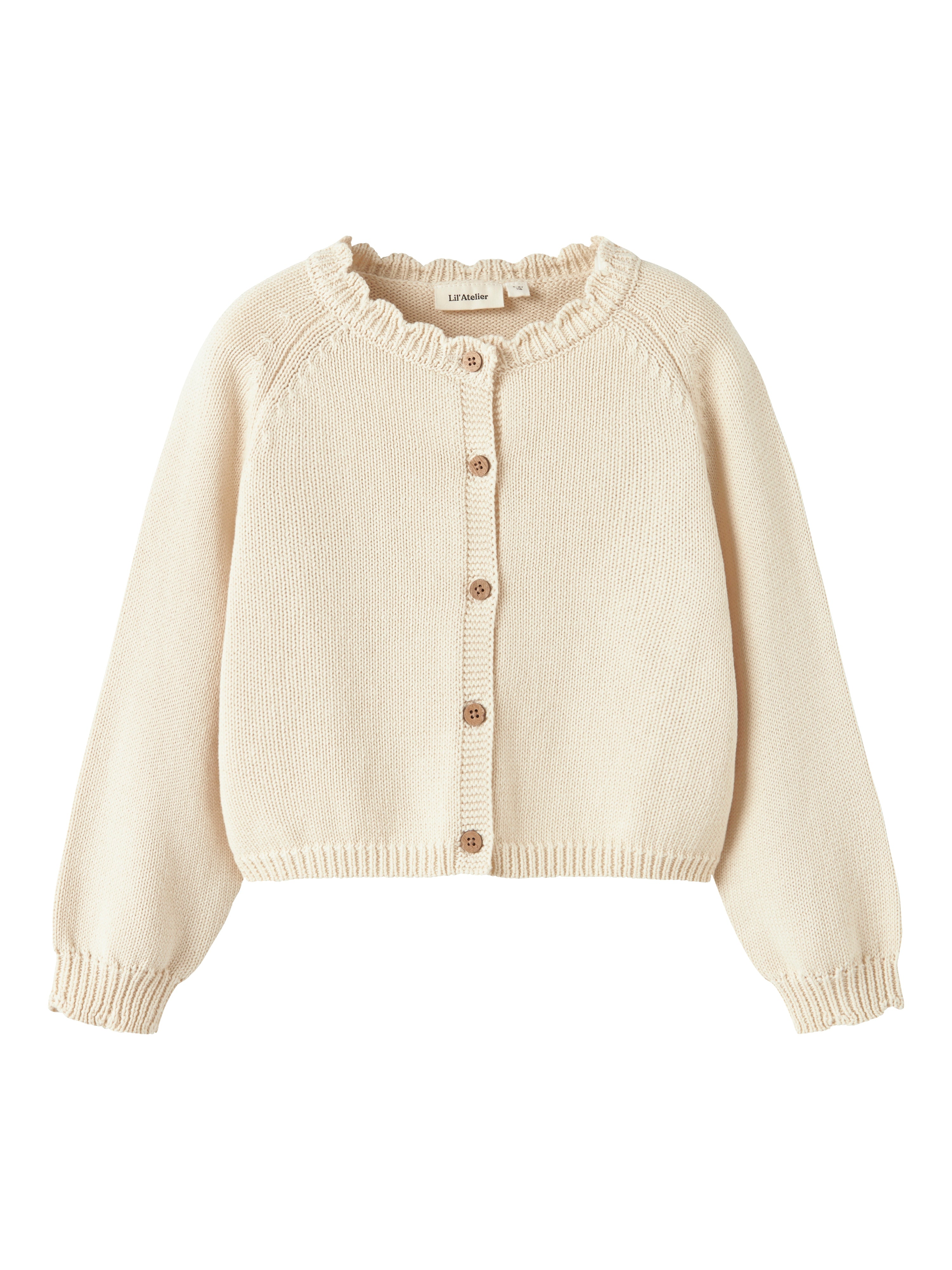 Lil Atelier Ramla LS Short Knit Cardigan - Turtledove